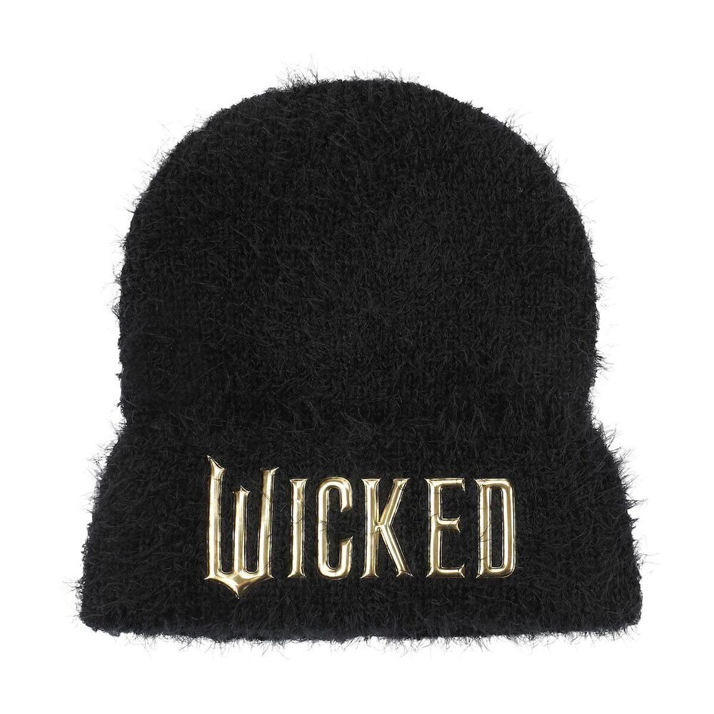 8032 Wicked Logo Black Fuzzy Yarn Cuff Beanie